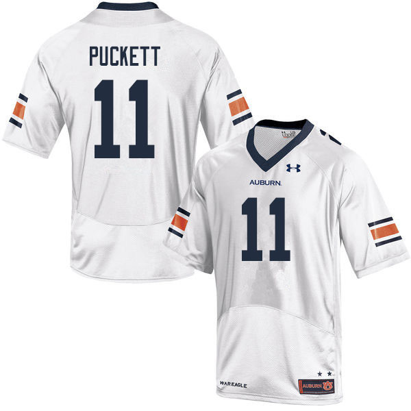 Men #11 Zion Puckett Auburn Tigers College Football Jerseys Sale-White